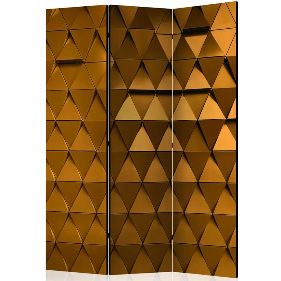 Faltbarer Leinwand Raumteiler in Gold - Adda