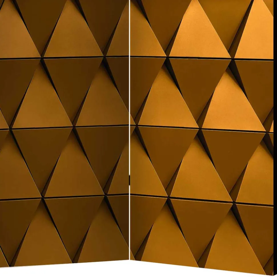 Faltbarer Leinwand Raumteiler in Gold - Adda