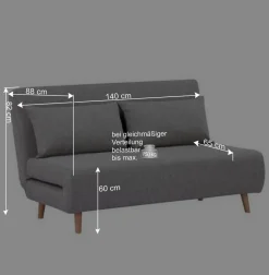 Faltsofa in Grau und Birke - Lucas