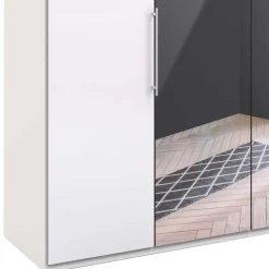 Falttüren Kleiderschrank mit Spiegel & Glas - Dolienca