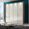 Falttüren Schlafzimmerschrank Cleoto in Creme Weiß