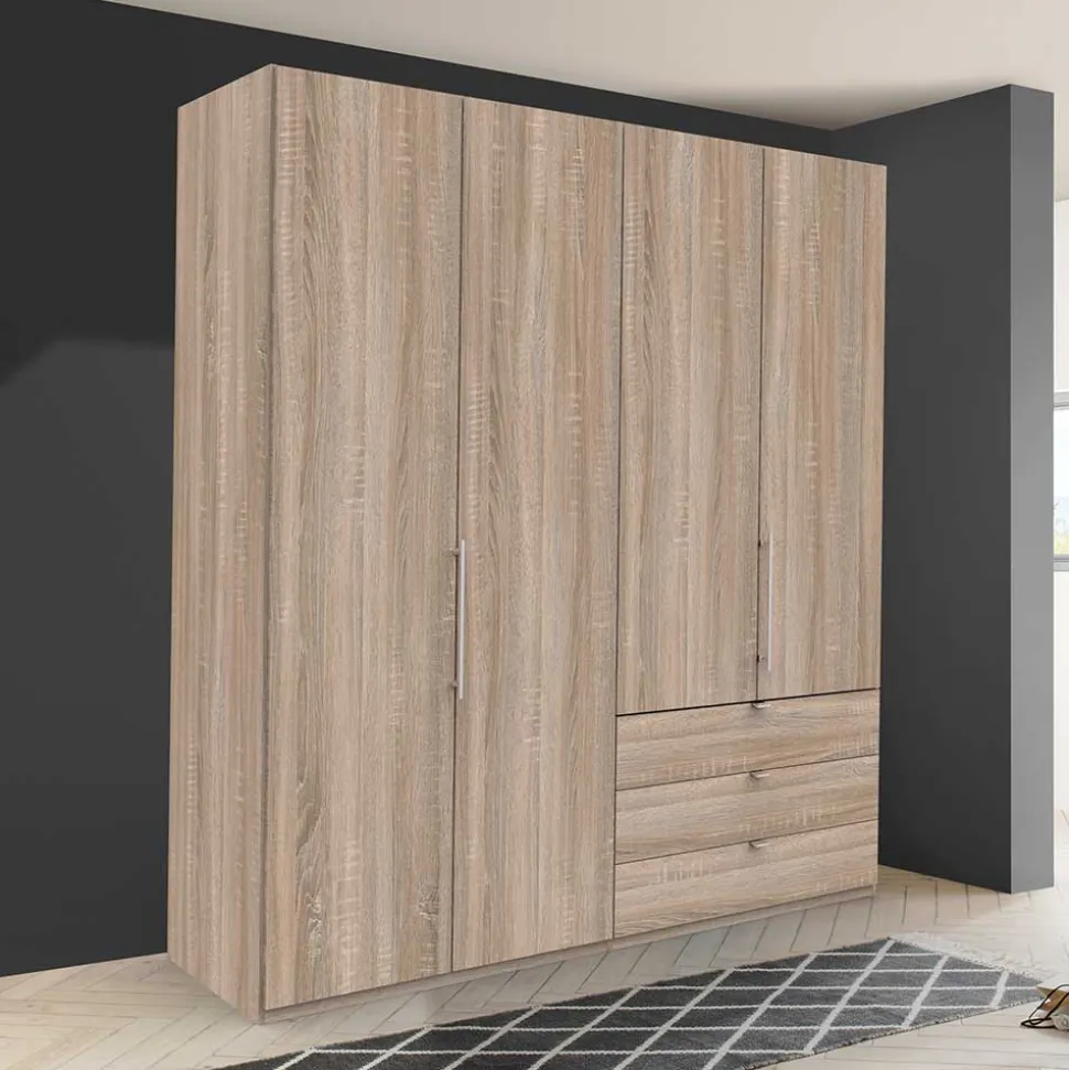 Falttüren-Schlafzimmerschrank mit drei Schubladen - Zayun