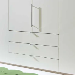 Falttürenschrank Gunjo in Weiß Eiche Sägerau