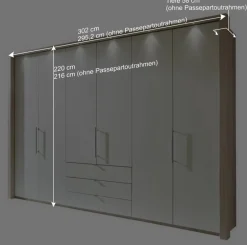 Falttürenschrank Gunjo in Weiß Eiche Sägerau