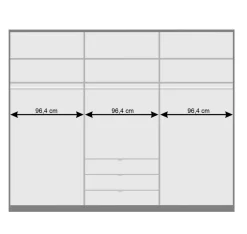 Falttürenschrank Gunjo in Weiß Eiche Sägerau