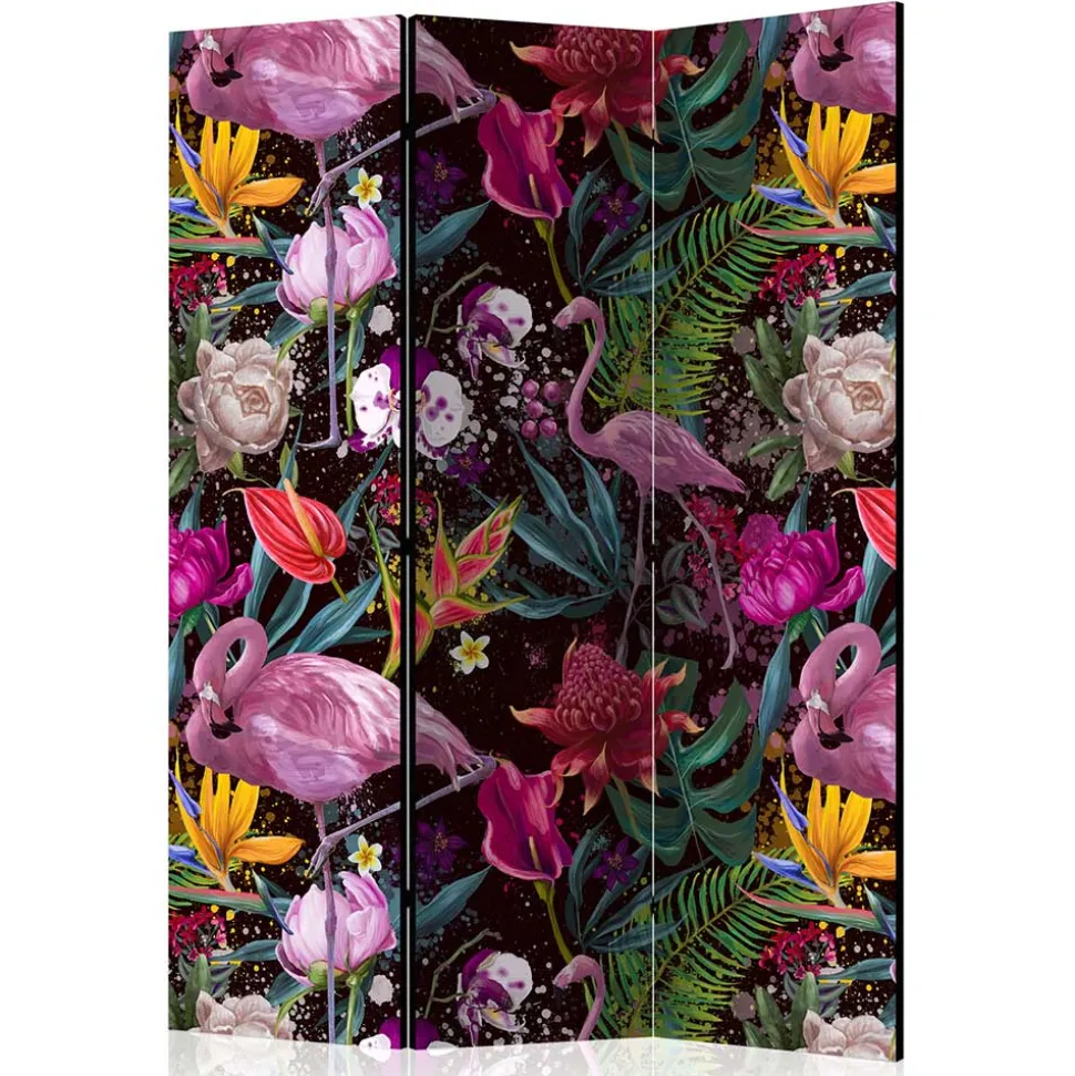 Farbenfroher Paravent mit Flamingo Dschungel Motiv - Ponzet