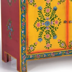 Farbenfrohes Design-Highboard mit Blumen Motiven - Leverias