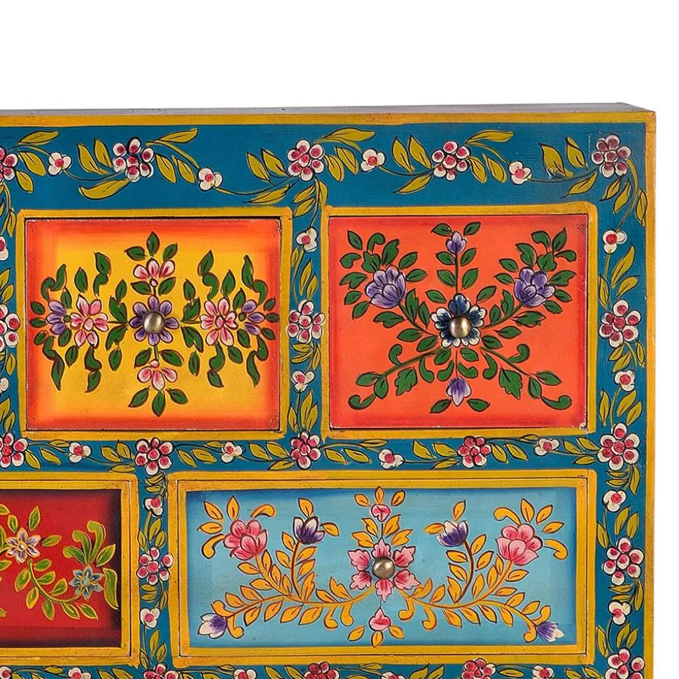 Farbenfrohes Design-Highboard mit Blumen Motiven - Leverias