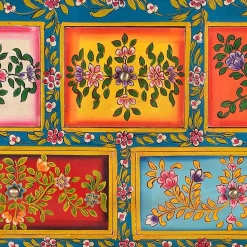 Farbenfrohes Design-Highboard mit Blumen Motiven - Leverias