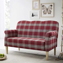 Federkern Küchensofa in Rot kariert - Sinael
