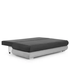 Federkern-Bettsofa in Dunkelgrau und Schwarz - Jarah
