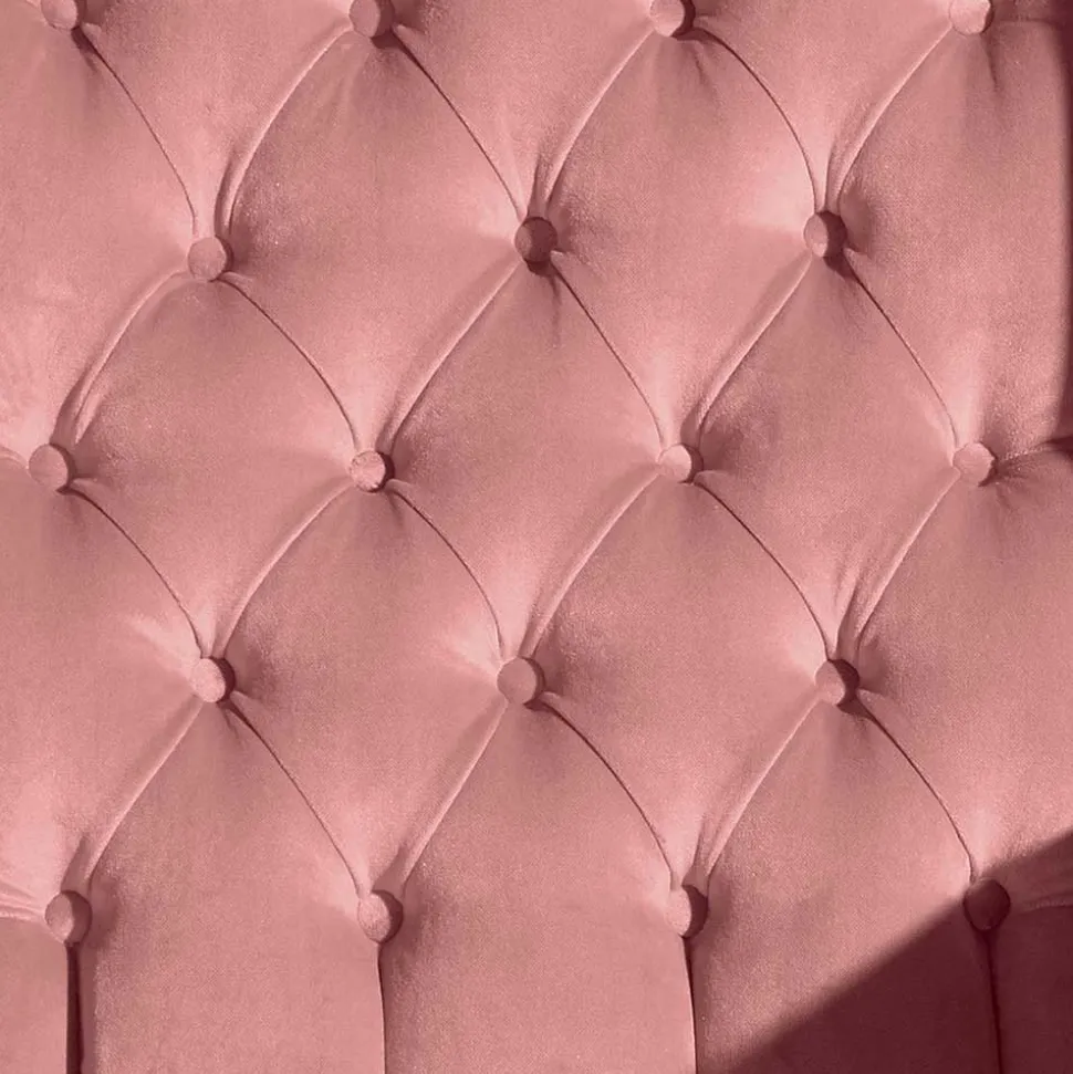 Federkern-Ohrensessel in Rosa und Nussbaum Braun - Masiela