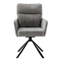 Federkern-Tischsessel in Grau - Castalla (2er Set)