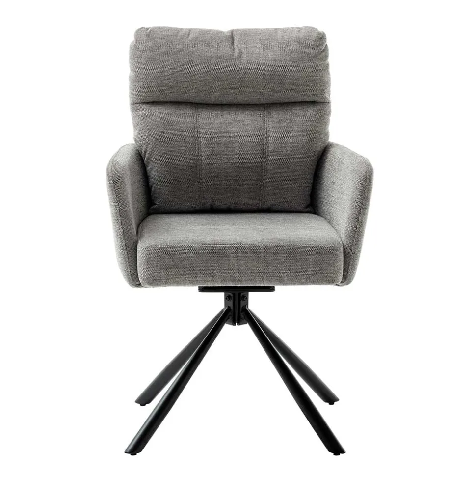 Federkern-Tischsessel in Grau - Castalla (2er Set)