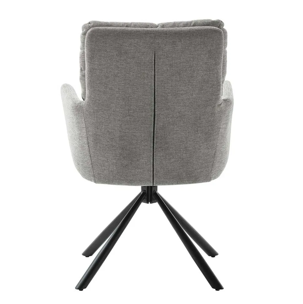 Federkern-Tischsessel in Grau - Castalla (2er Set)