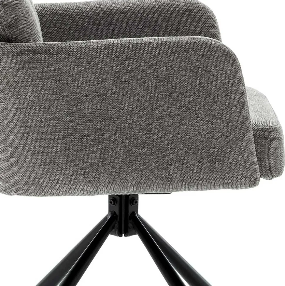 Federkern-Tischsessel in Grau - Castalla (2er Set)