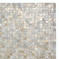 Fellteppich im Patchwork Design mit Gold Akzenten - Fakoa