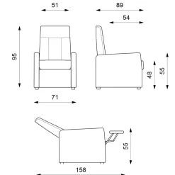 Fernsehsessel mit mechanischer Verstellung - Lardias