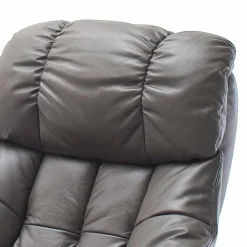 Fernsehsessel mit Relaxfunktion in Leder Schlammfarben Vihanna mit Hocker (zweiteilig)