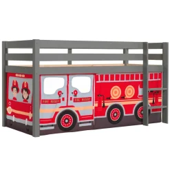 Feuerwehr Kinderzimmer Hochbett in Grau - Ernezza