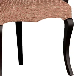 Fischgrät Armlehnenstuhl in Altrosa Strukturstoff - Salut