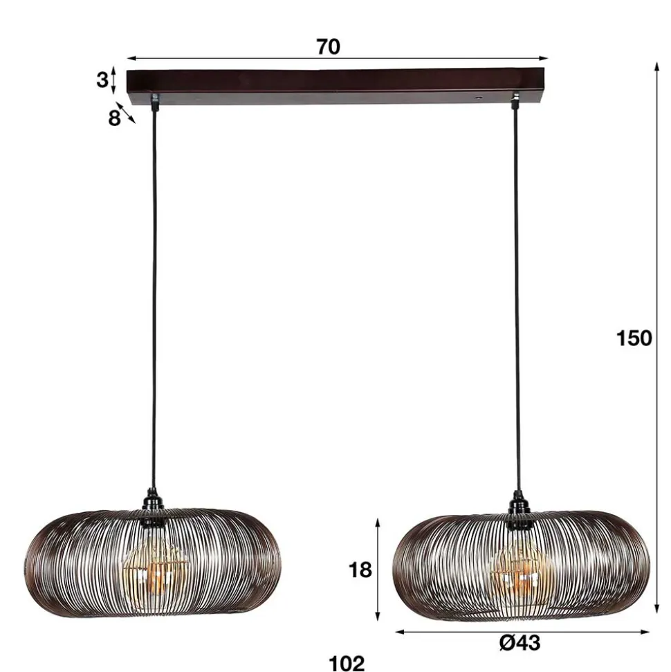 2-flammige Design Hängeleuchte für den Esstisch - Farmer
