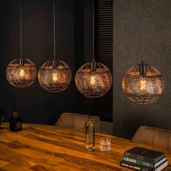 4-flammige Design-Hängelampe in Schwarzbraun - Raula