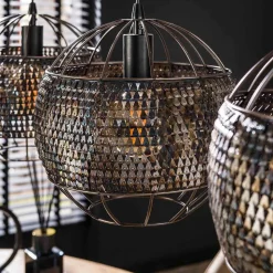 4-flammige Design-Hängelampe in Schwarzbraun - Raula