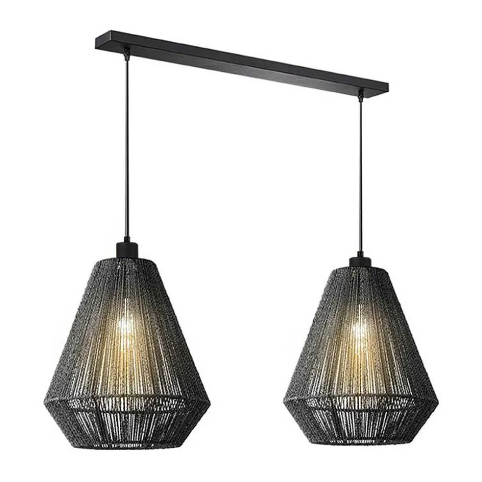 2-flammige Hängelampe in Schwarz - Lacredu