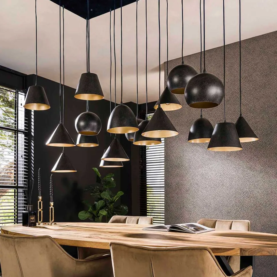 18-flammige Hängelampe in Schwarzgrau - Civetta