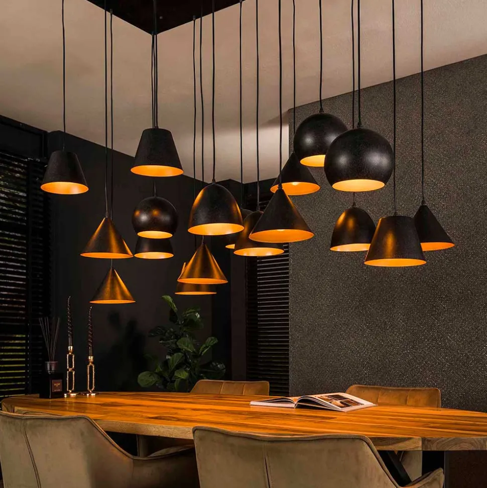 18-flammige Hängelampe in Schwarzgrau - Civetta