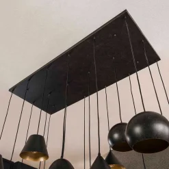 18-flammige Hängelampe in Schwarzgrau - Civetta