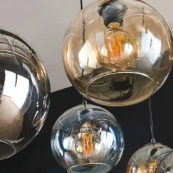 7-flammige Hängelampe mit Glas Schirmen - Darpanos