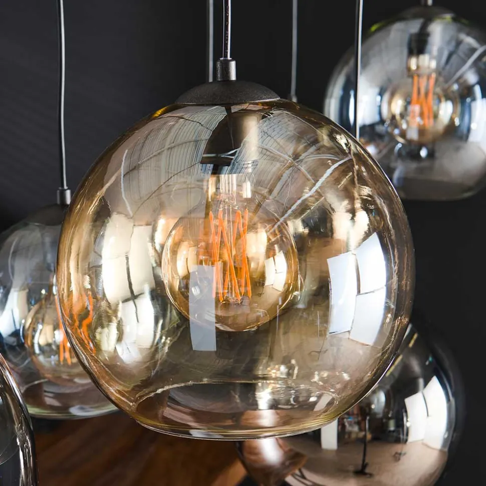 7-flammige Hängelampe mit Glas Schirmen - Darpanos