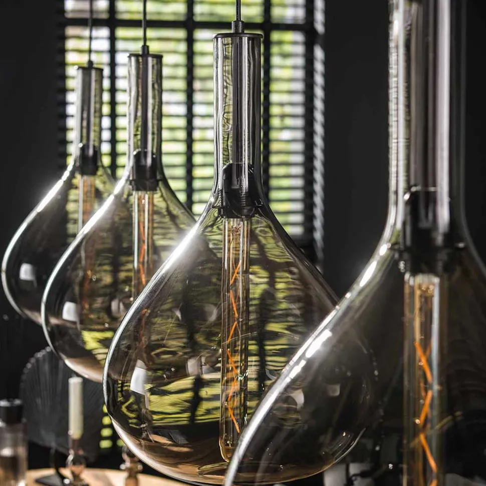 4-flammige Hängelampe mit Tropfen Form Schirmen - United