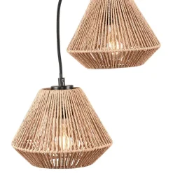 3-flammige Pendelleuchte in Natur und Schwarz - Plataya