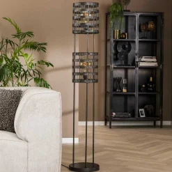 2-flammige Stehlampe aus Metallgeflecht - Cibiao