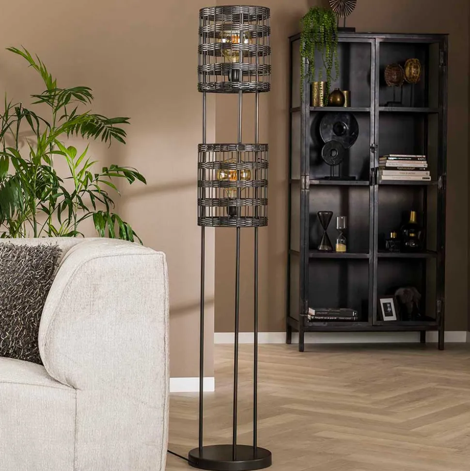 2-flammige Stehlampe aus Metallgeflecht - Cibiao