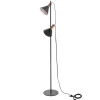 2-flammige Stehleuchte in Schwarz & Messing - Easy