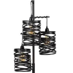 3-flammiger Stehleuchter in Anthrazit Metall - mexiko