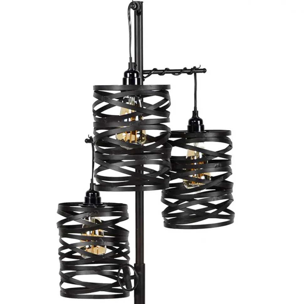 3-flammiger Stehleuchter in Anthrazit Metall - mexiko