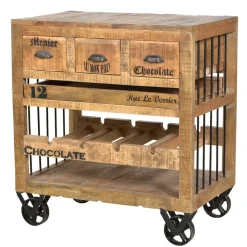 Flaschenkommode Indri auf Rollen