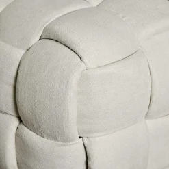 Flechtoptik Polsterbank in Cremeweiß - Vignus