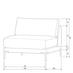 Flexible Couch aus Modulen in Braun - Ravonia (fünfteilig)