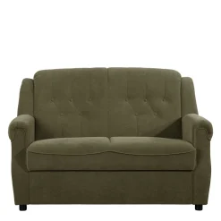 Flockstoff Couch in Dunkelgrün - Ramira