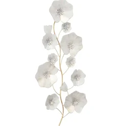 Florale Wanddekoration in Weiß und Gold - Skip