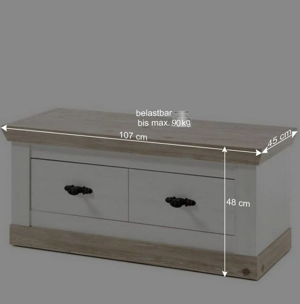 Flur Garderobe & Bank & Schrank - Nedita (dreiteilig)