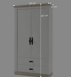 Flur Garderobe & Bank & Schrank - Nedita (dreiteilig)