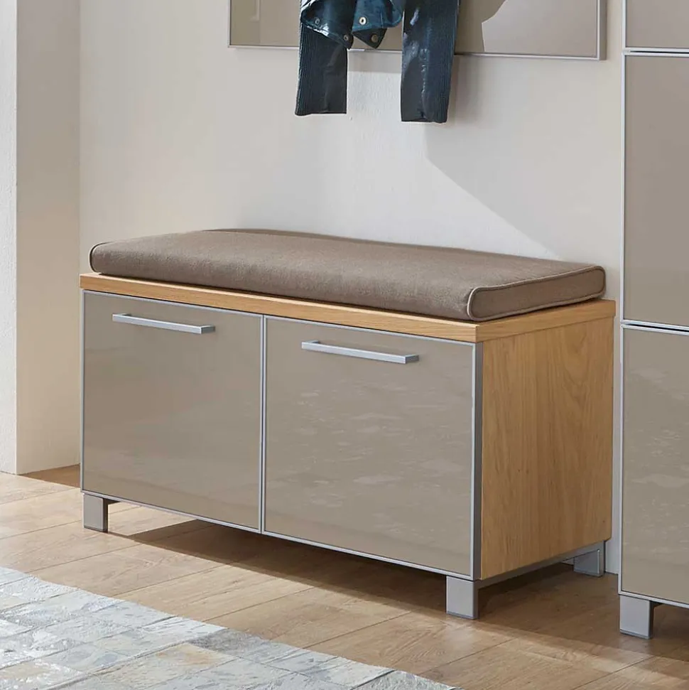 Flurbank Diecca mit Taupe Glas