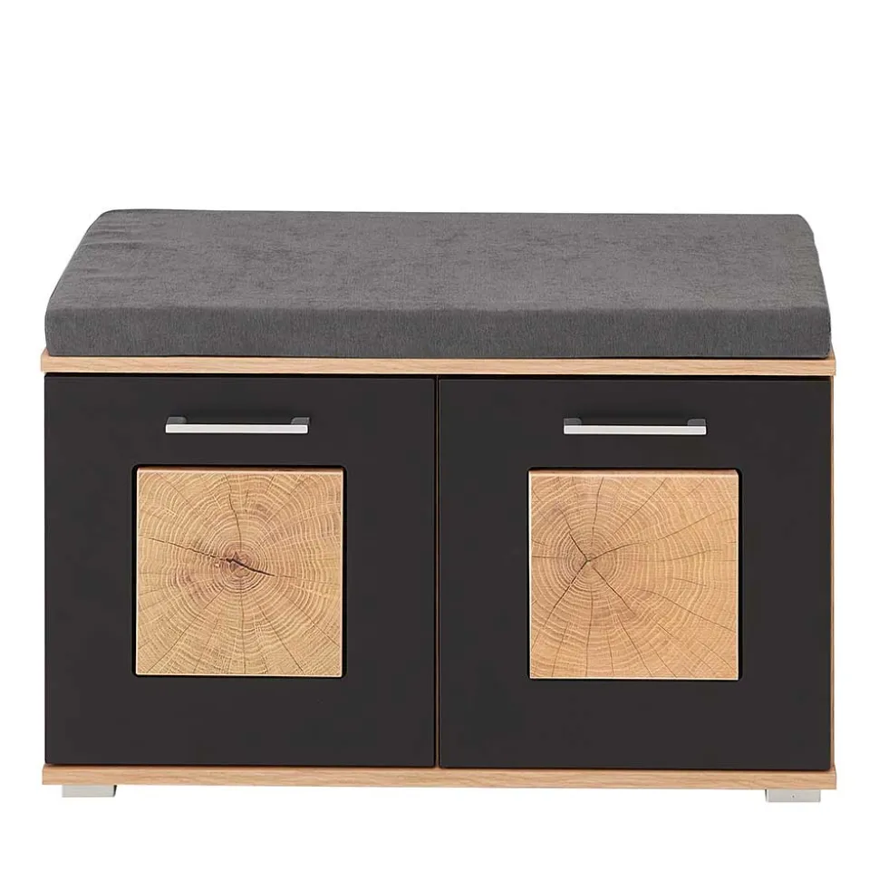 Flurbank mit Doppeltür in Schwarz & Wildeiche NB - Zelio